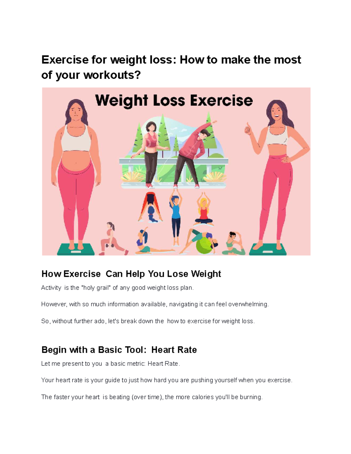 Weight Loss Exercise Guide: Maximizing Your Workouts for Success - Studocu