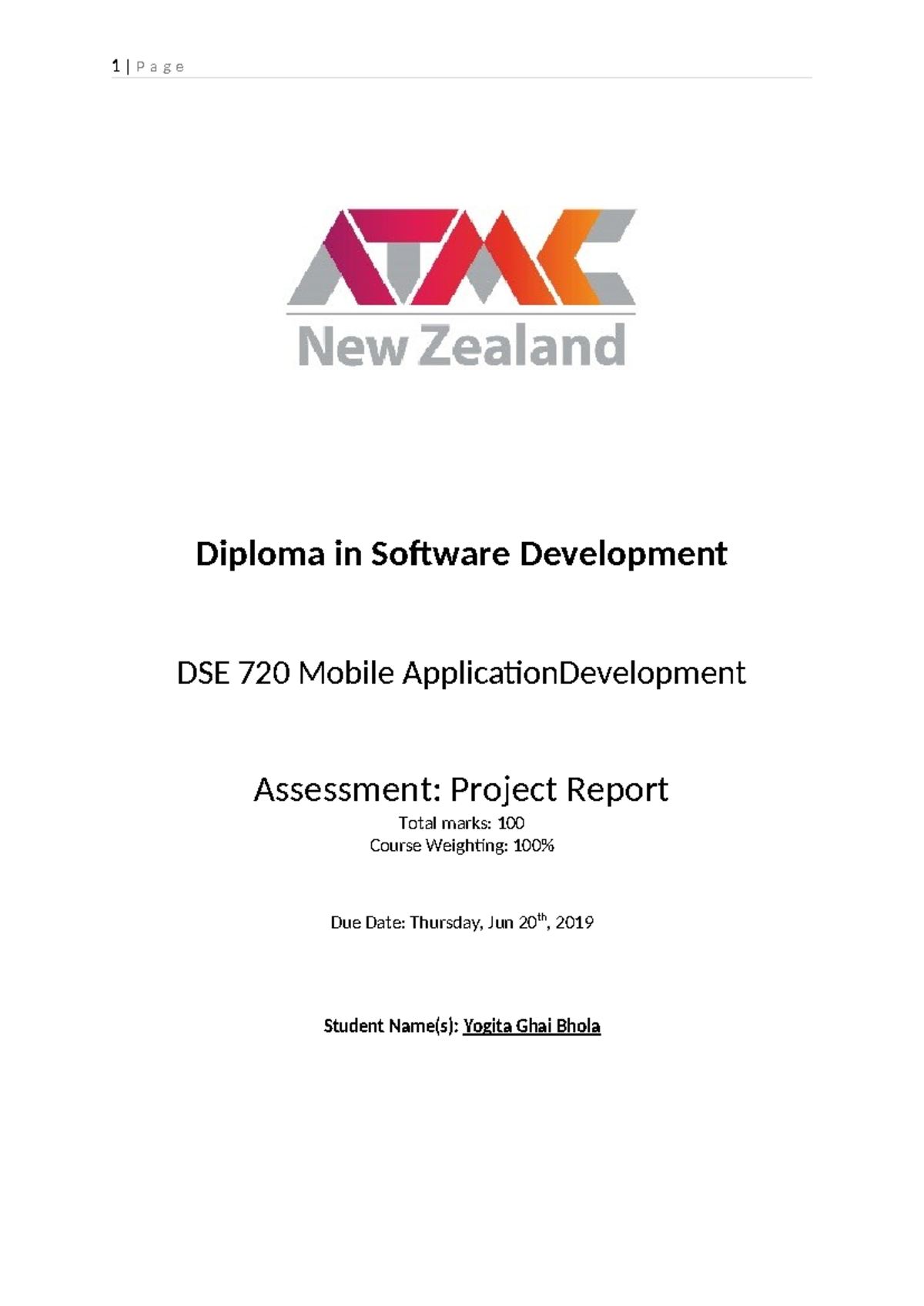 DSE 720 Mobile App Development Project Report: Tic Tac Toe Game - Studocu