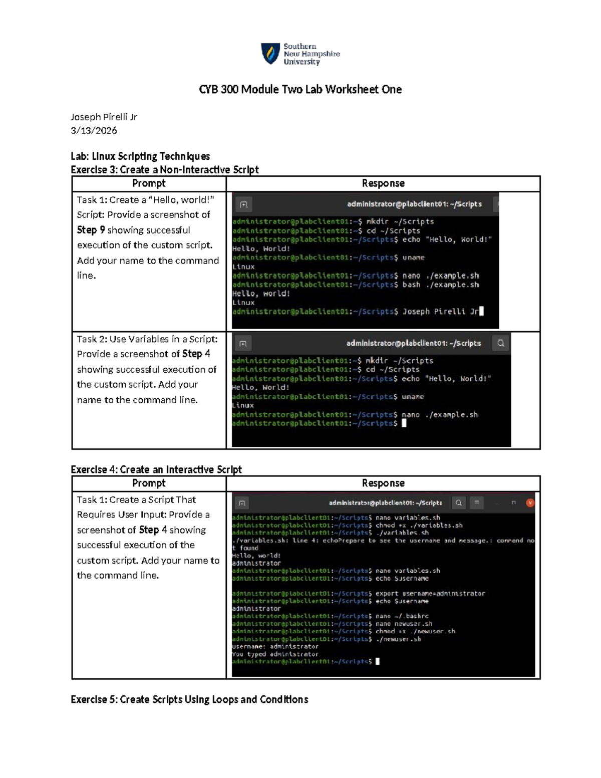 CYB 300 Module Two Lab: Linux Scripting Techniques Overview - Studocu