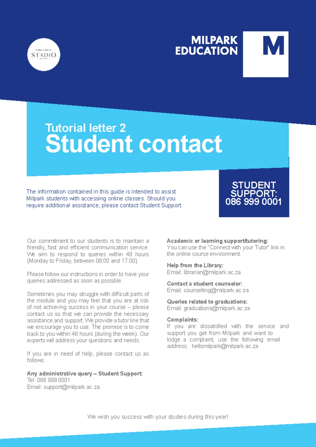 Final Exam Preparation Guide for Milpark Students: Tutorial Letter 4 ...