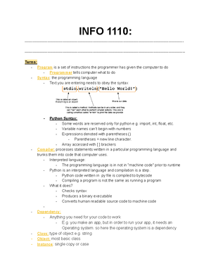 Lab2 template - lab notes - Name: ______________________ INFO1110 ...