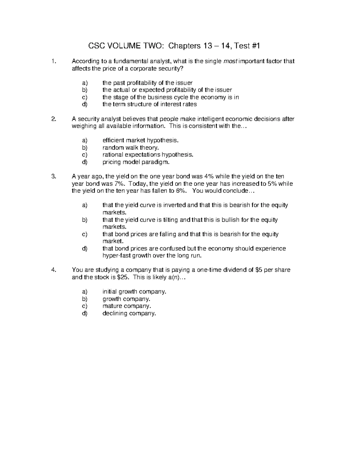 Cifcformula Sheet - Canadian Investment Funds Course – Formulas The ...