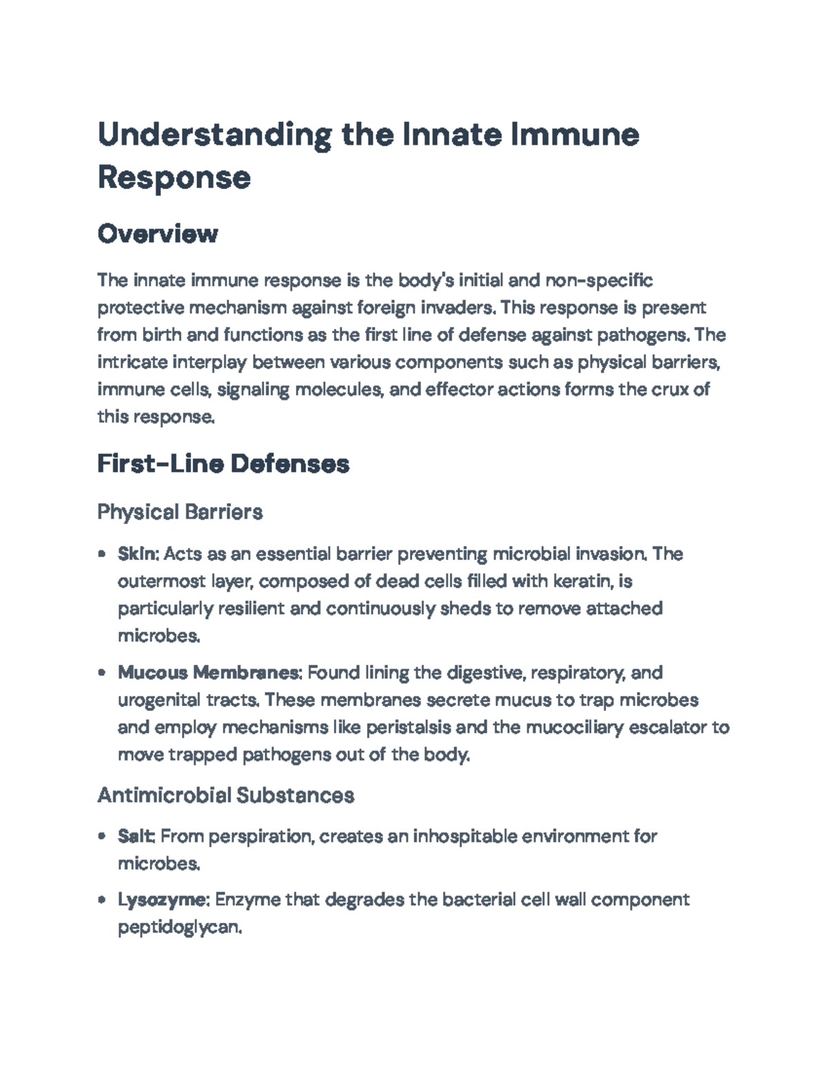 Innate Immune Response Overview: Mechanisms and Key Components ...