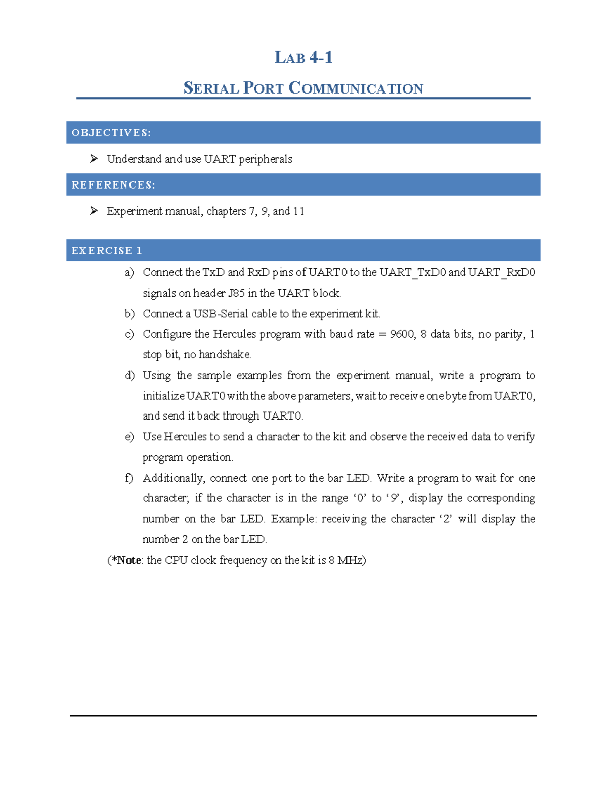 LAB4 Report on UART Communication - Microprocessor TT04 Group 2 - Studocu