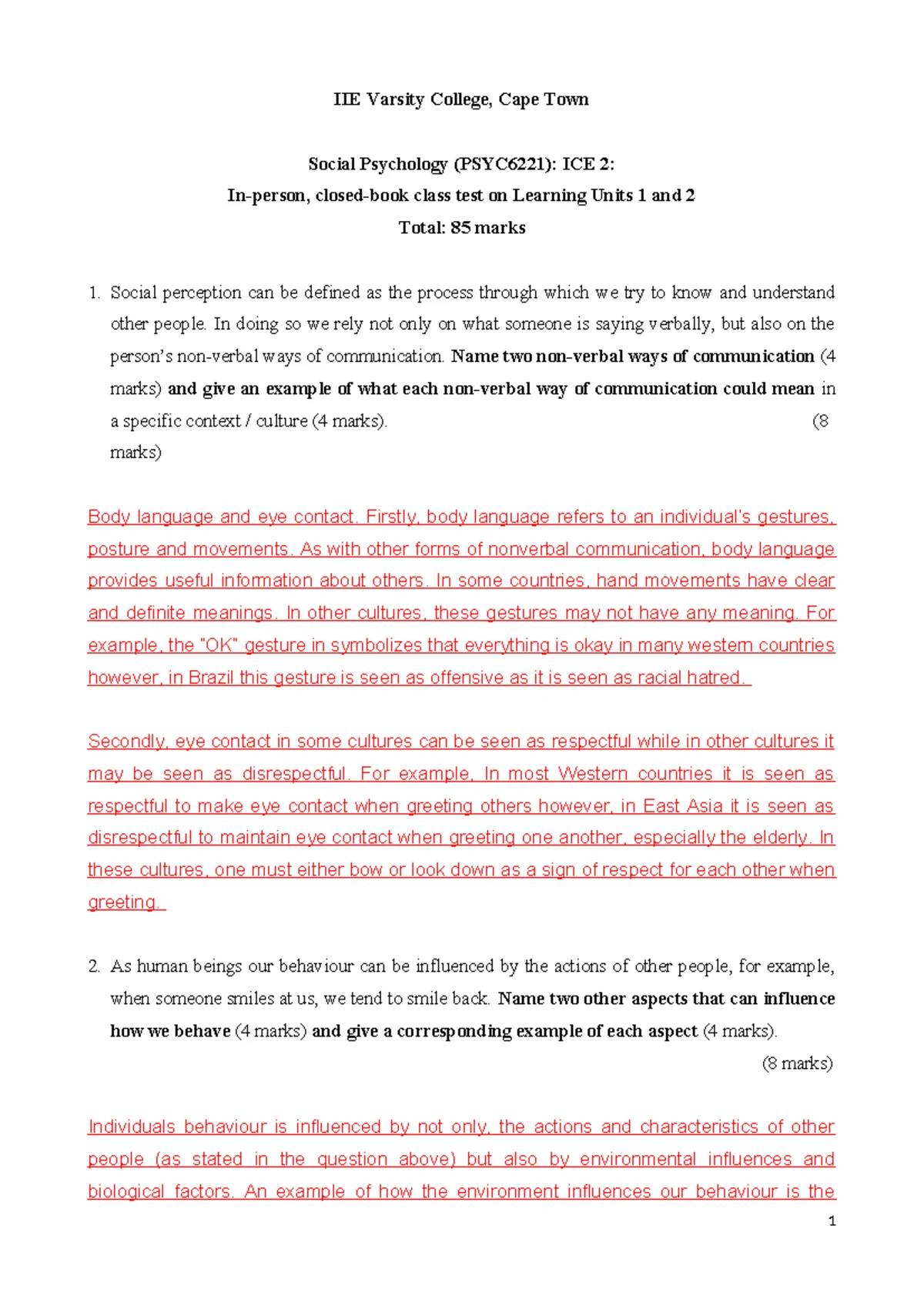 PSY 101: Learning Unit 1 - Rapid Review of Social Psychology Concepts ...