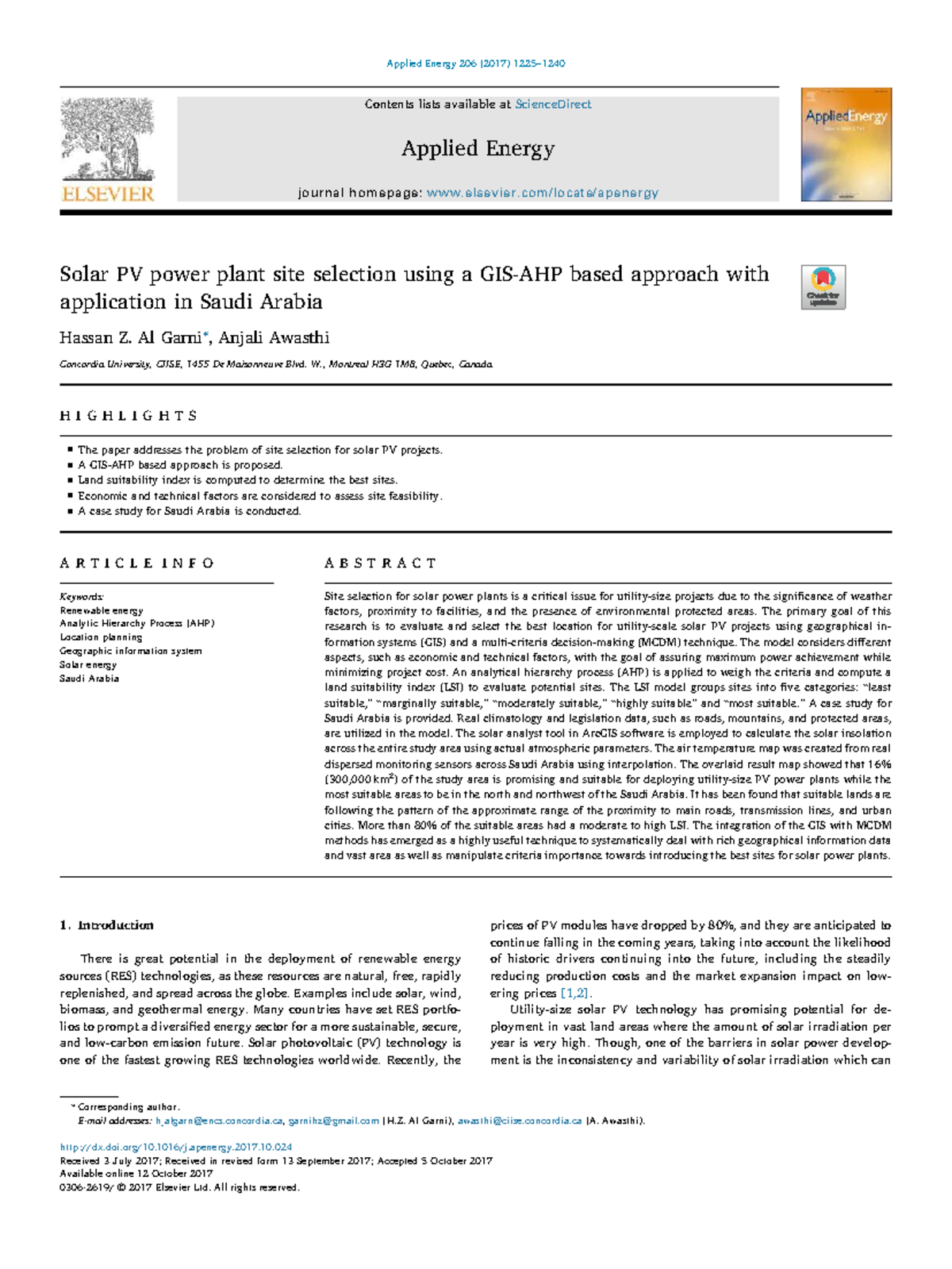 Site Selection for Solar PV Power Plants in Saudi Arabia: AHP & GIS ...