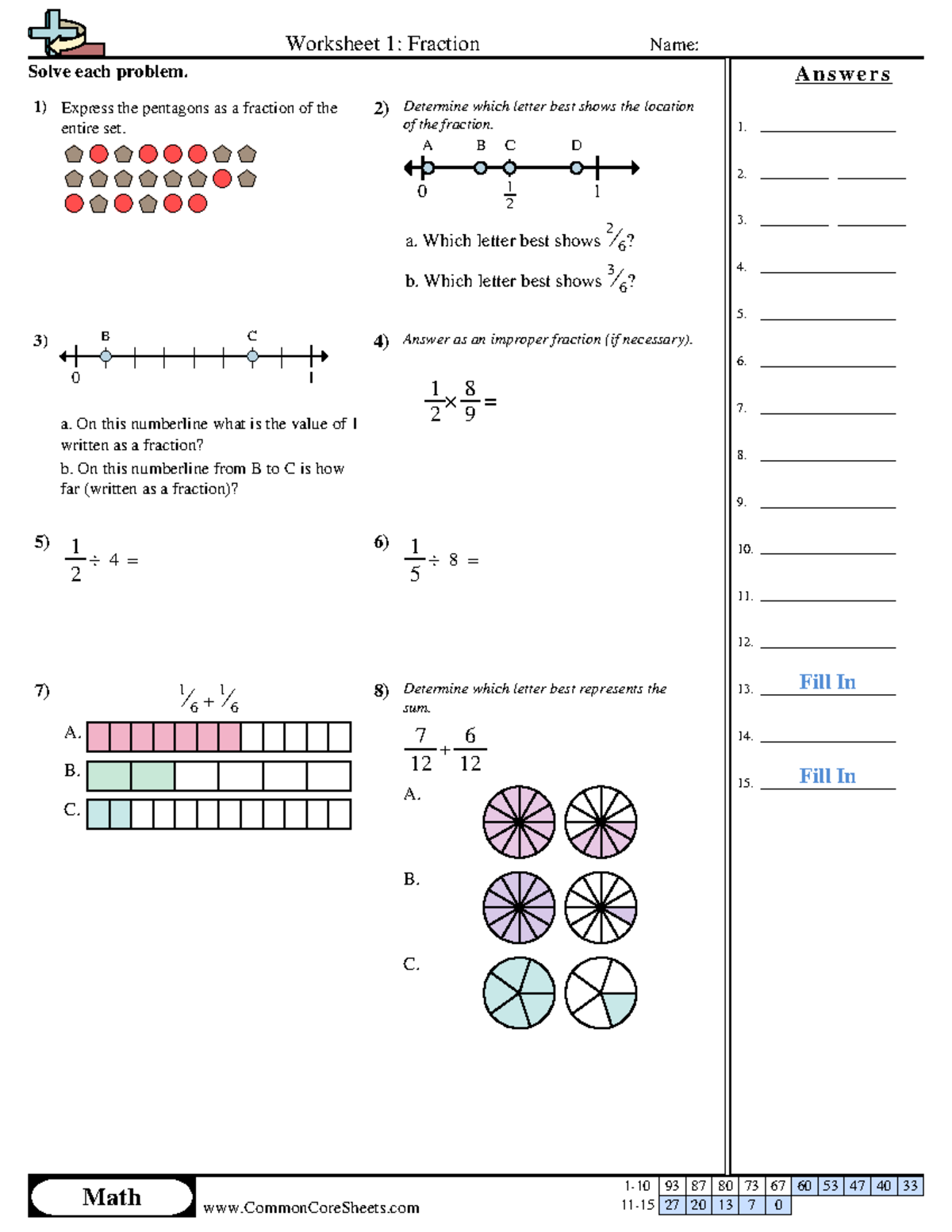 Worksheet 1: Understanding Fractions in Math - Hhhgffg - Studocu