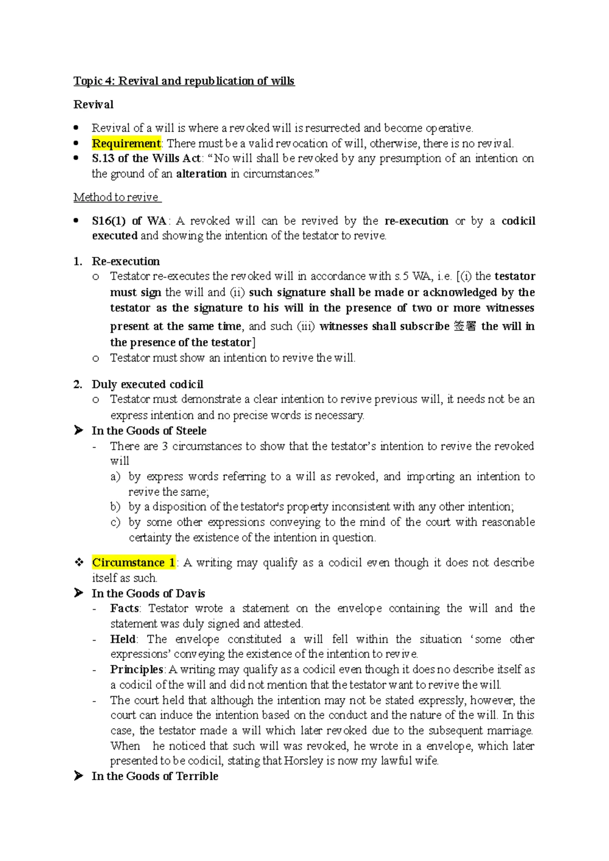 Topic 1: Animus Testandi - Understanding Testacy and Intestacy in Law ...