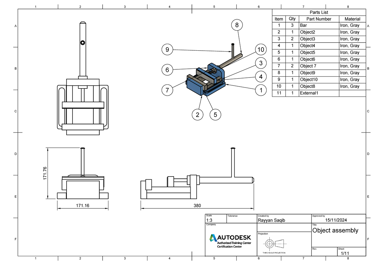 Object assembly Drawing Updated v1 updated - A B C D E F A B C D E F ...