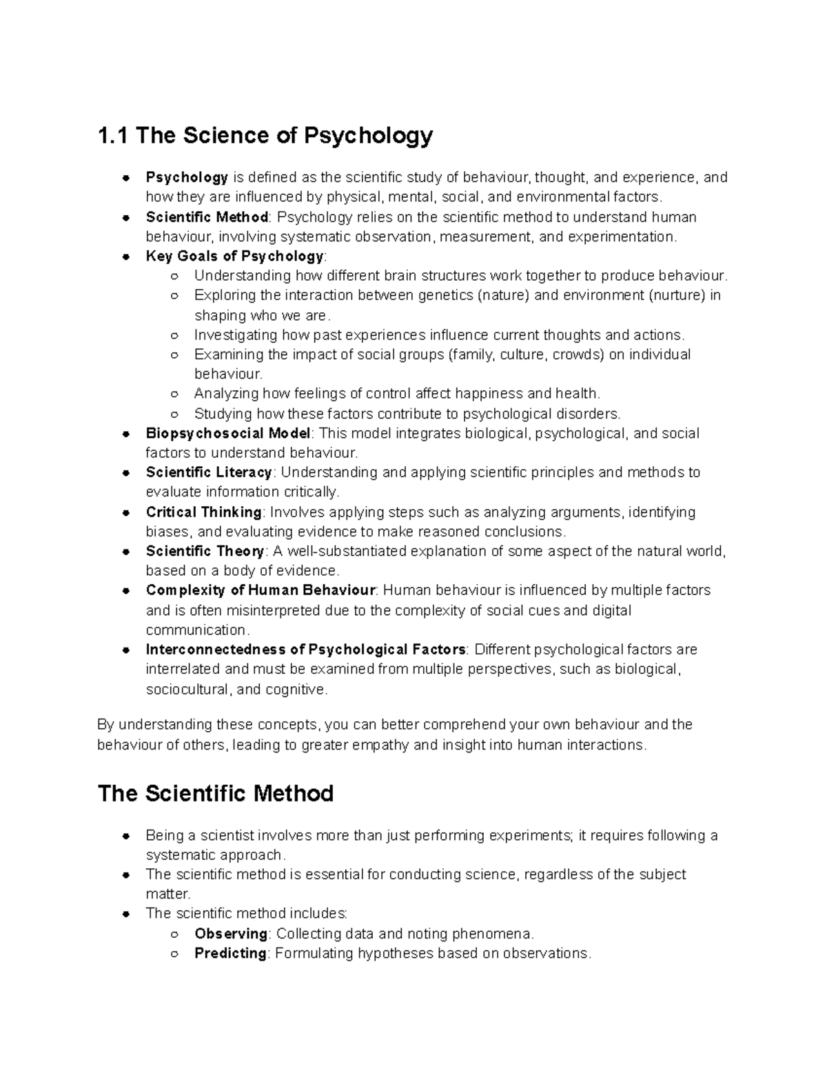 PSY101: Module 1.1 - The Science of Psychology and Research Methods ...