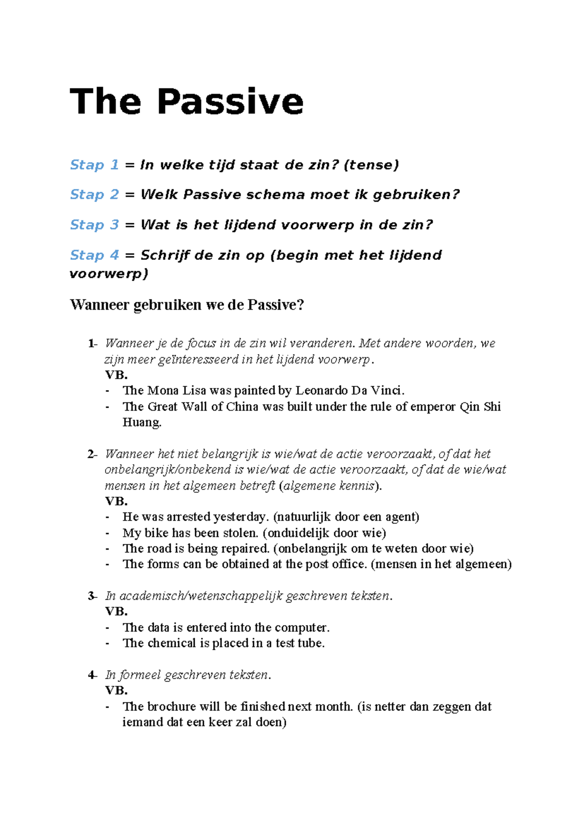 Passive Voice Schema: Stappen & Voorbeelden voor Tijden - Studeersnel