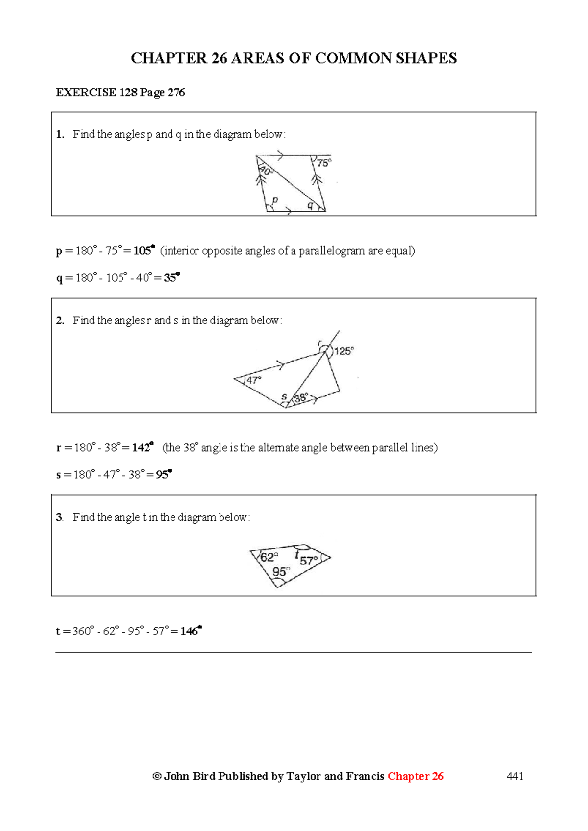 BEM 8th Ed 2021 Solutions: Chapter 26 Areas of Common Shapes - Studocu