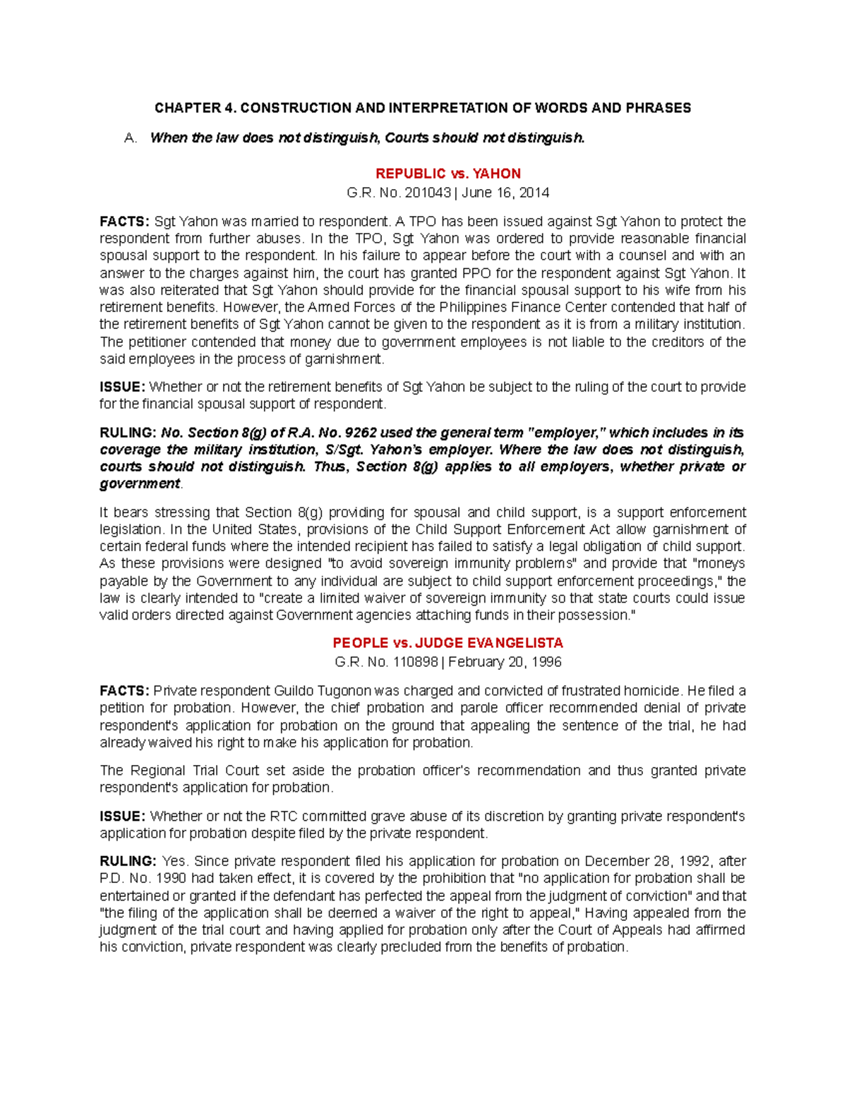 Statcon Final Exam Study Notes on Statutory Interpretation - Studocu