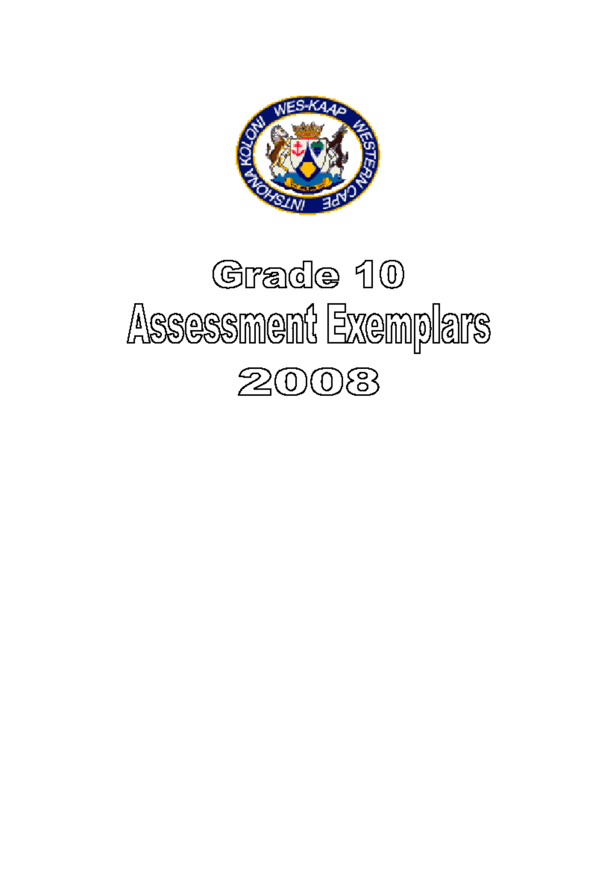 Grade 10 Assessment Booklet - Grade 10 Assessment Exemplars 1 ...