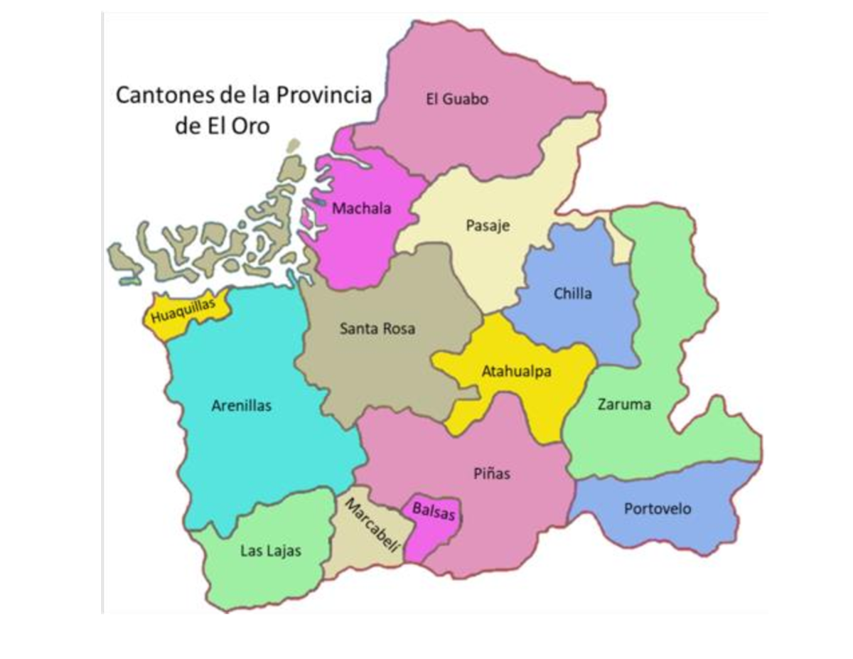 MAPA - Cantones de El Guabo, Provincia de El Oro - Studocu