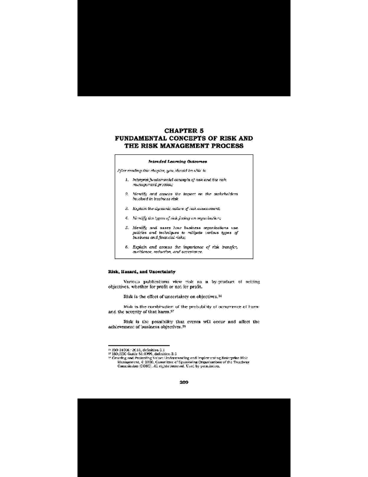 CHAPTER 5: FUNDAMENTAL CONCEPTS OF RISK & RISK MANAGEMENT PROCESS ...