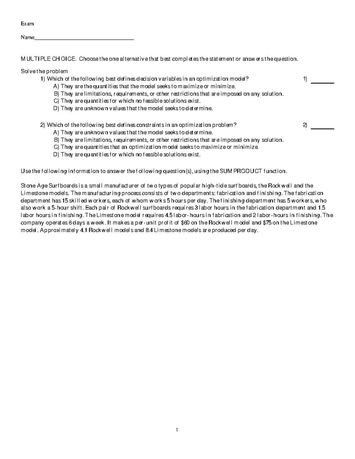 BUS 310 Exam 3 Study Guide: Key Concepts and Practice Questions - Studocu
