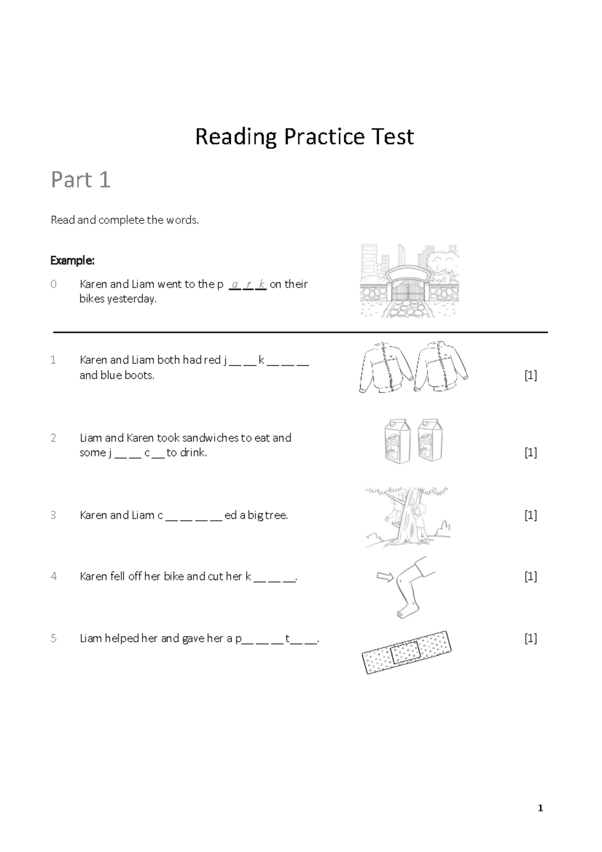 EOT - Reading Practice Test - Reading Practice Test Part 1 Read and ...