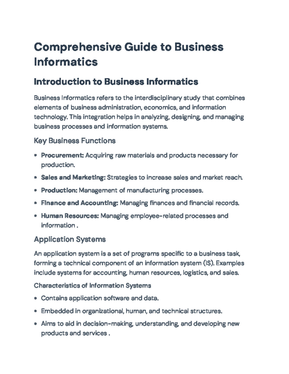 Comprehensive Guide to Business Informatics: Concepts & Applications ...