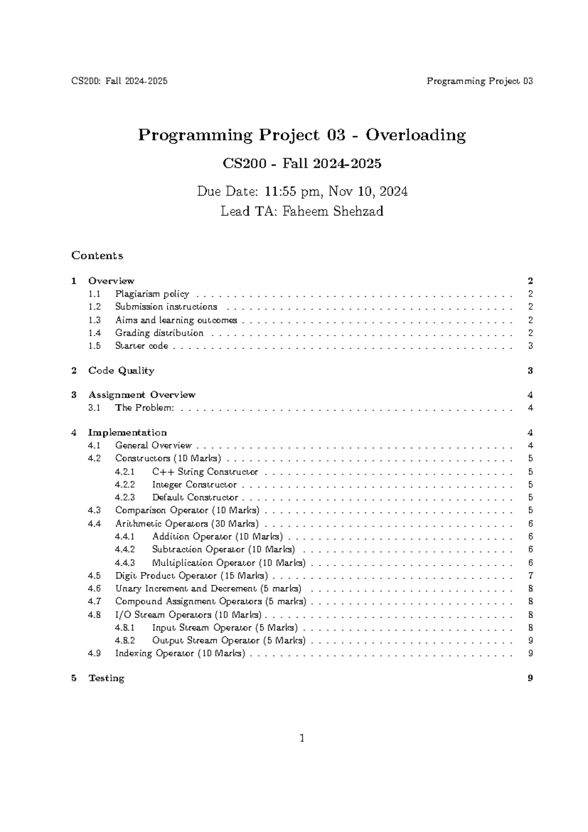 Big Num-PA3 - Project assignment number 3 - Programming Project 03 ...