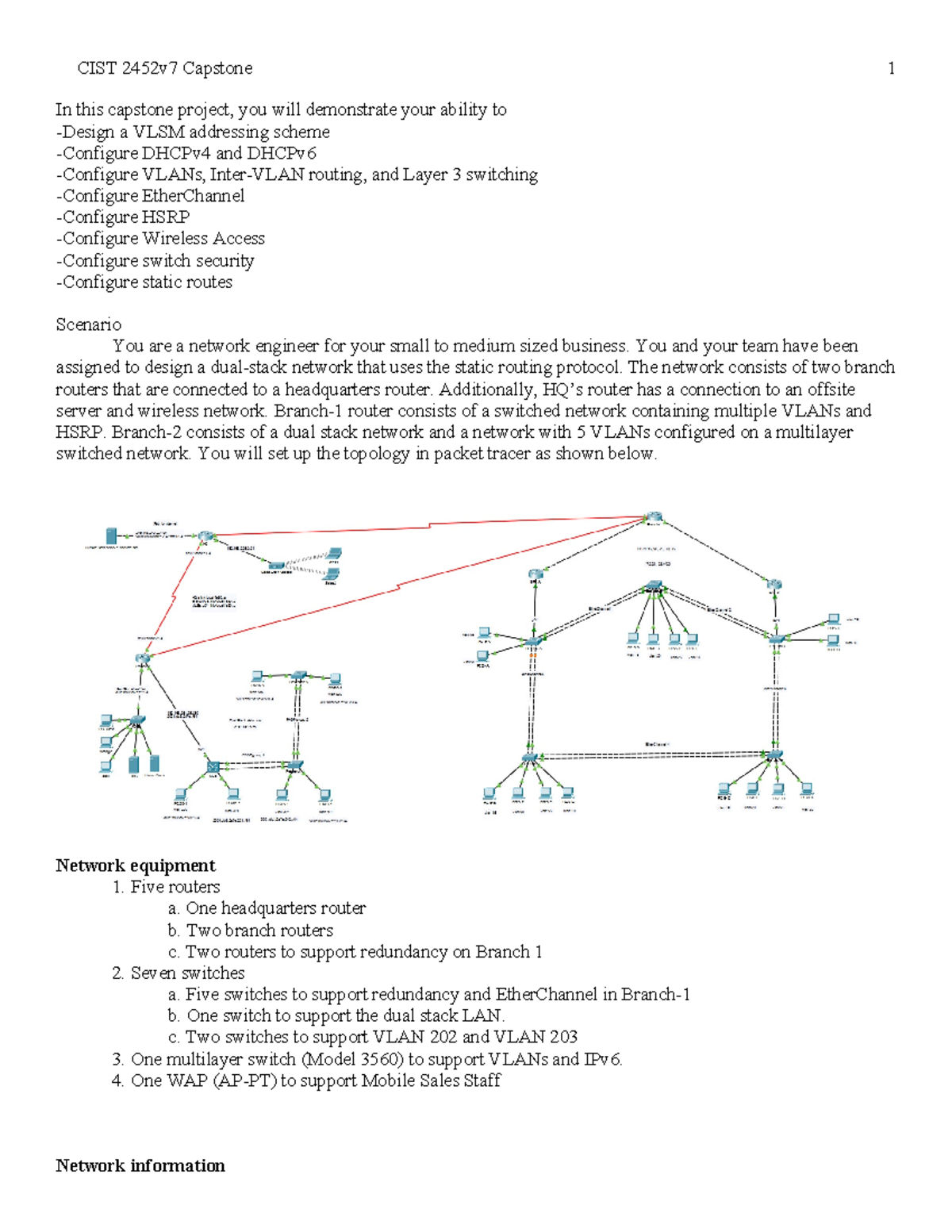 CIST 2452v7 Capstone Project Directions for Spring 2026 - Studocu