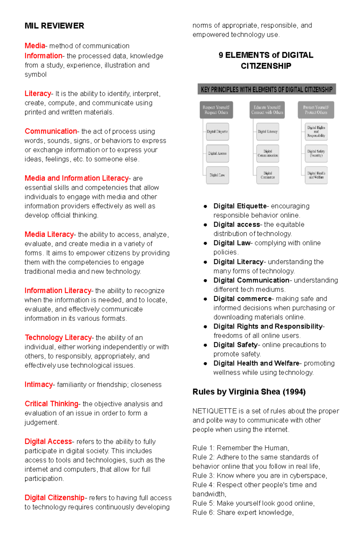 Media and Information Literacy REVIEWER - MIL REVIEWER Media- method of ...
