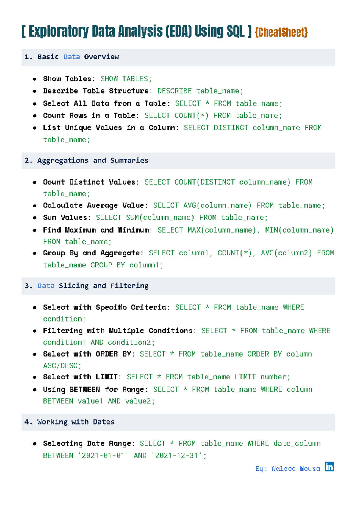 Sql important - [ Exploratory Data Analysis (EDA) Using SQL ...