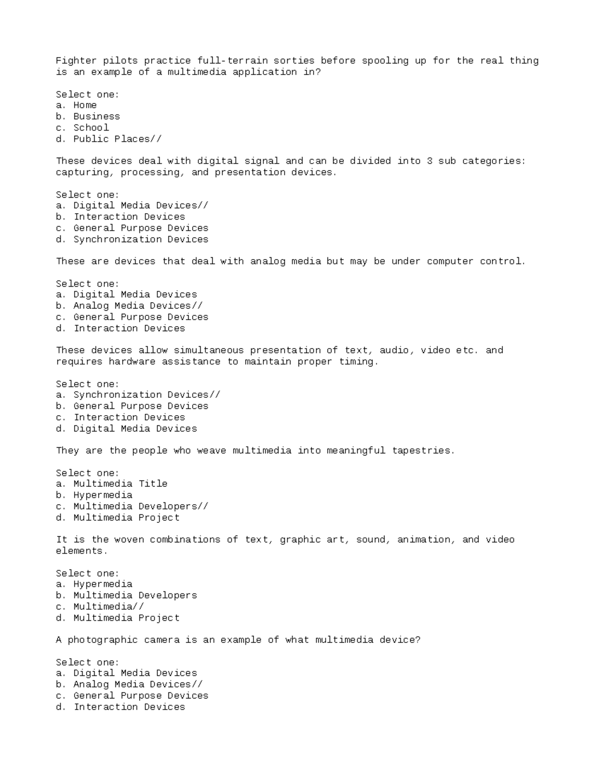 MM Quiz - Lecture Notes 4-5: Multimedia Applications & Tools - Studocu