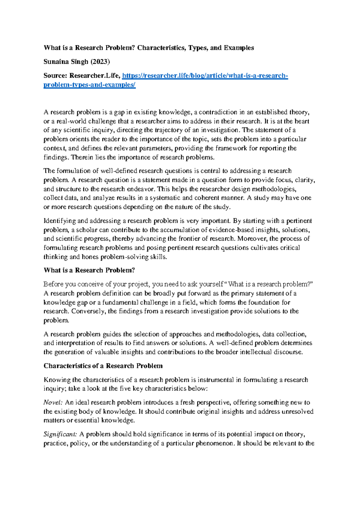 What is a Research Problem - It is at the heart of any scientific ...