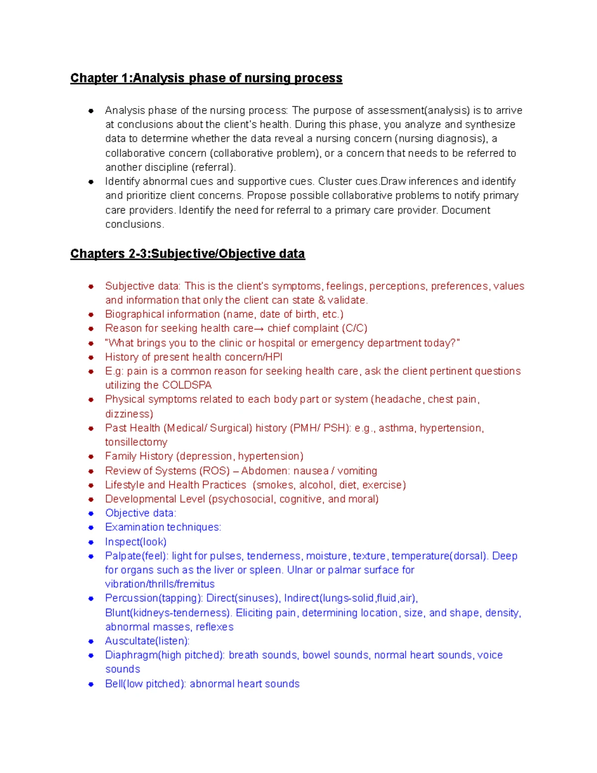 Final Exam Health Assessment (NUR 301) Study Guide and Key Concepts ...