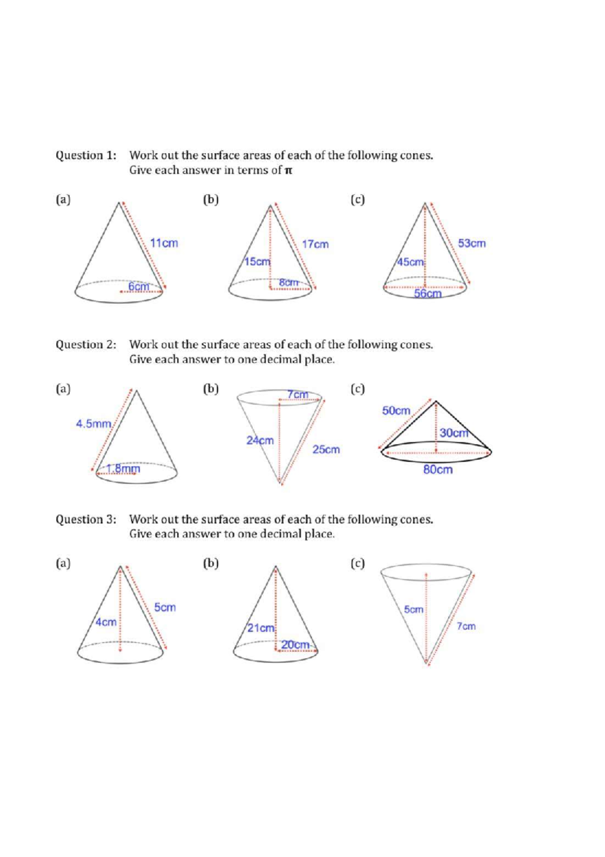 3D Shapes Surface Area & Volume Calculations - Math - Studocu