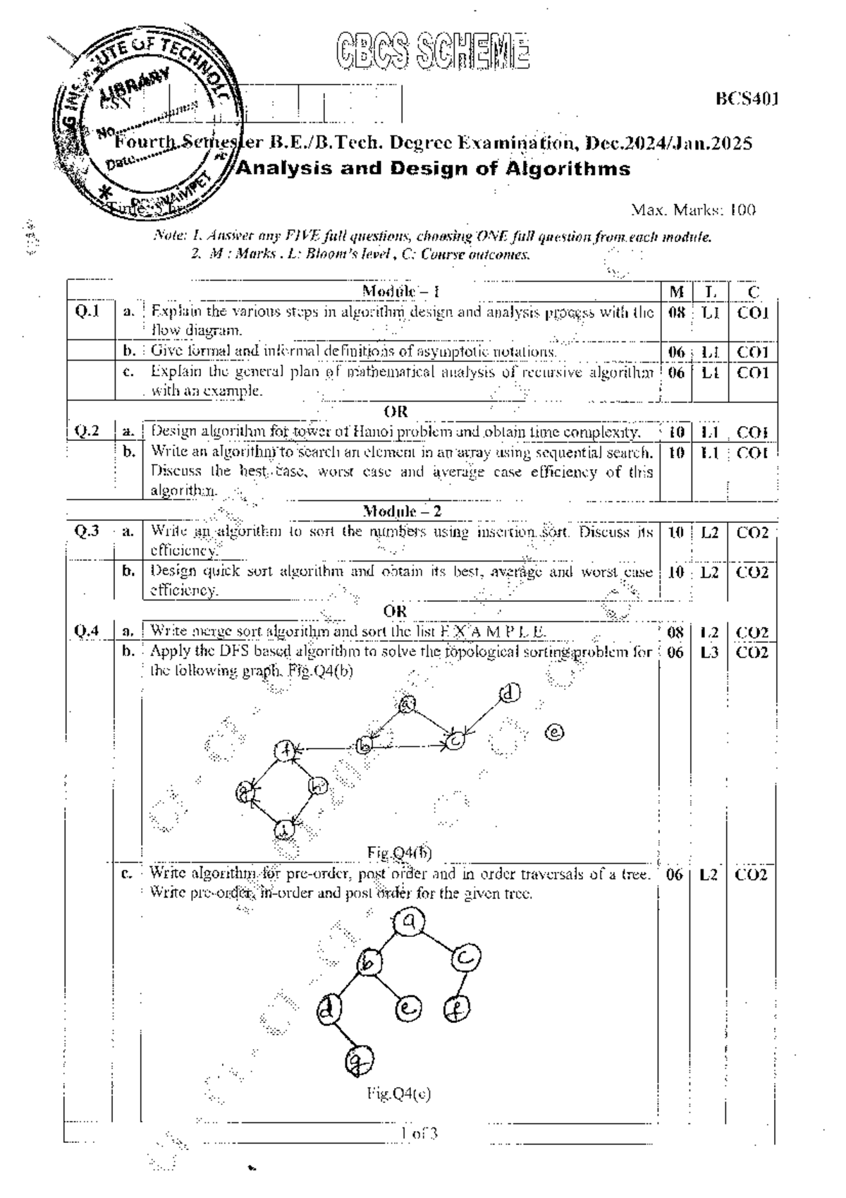 BCS401 & BCS402 Model Questions: Algorithms, Microcontrollers & DBMS ...