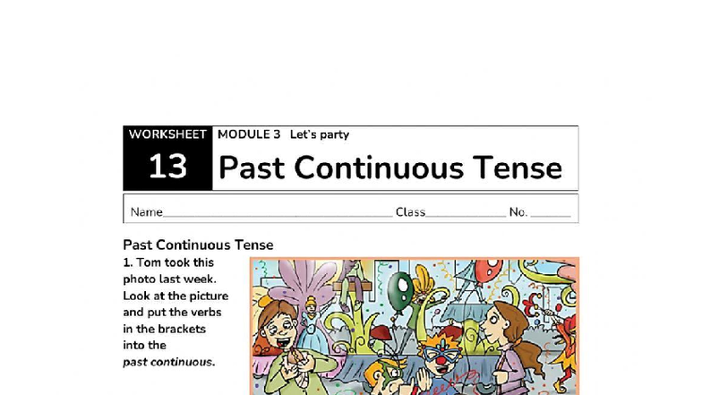 Past Continuous Tense Worksheet - Module 3 Practice - Studocu