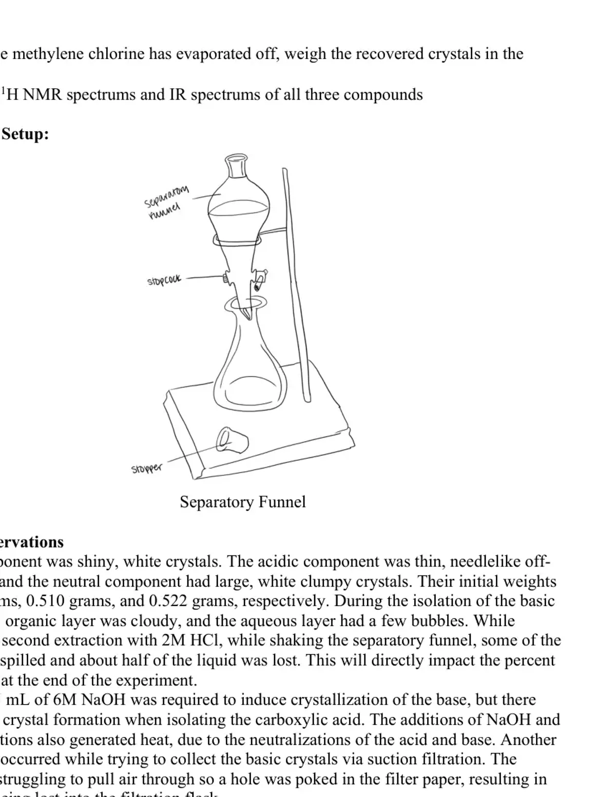 CHEM2211 Experiment 6: Acid/Base Extraction Lab Report - Studocu