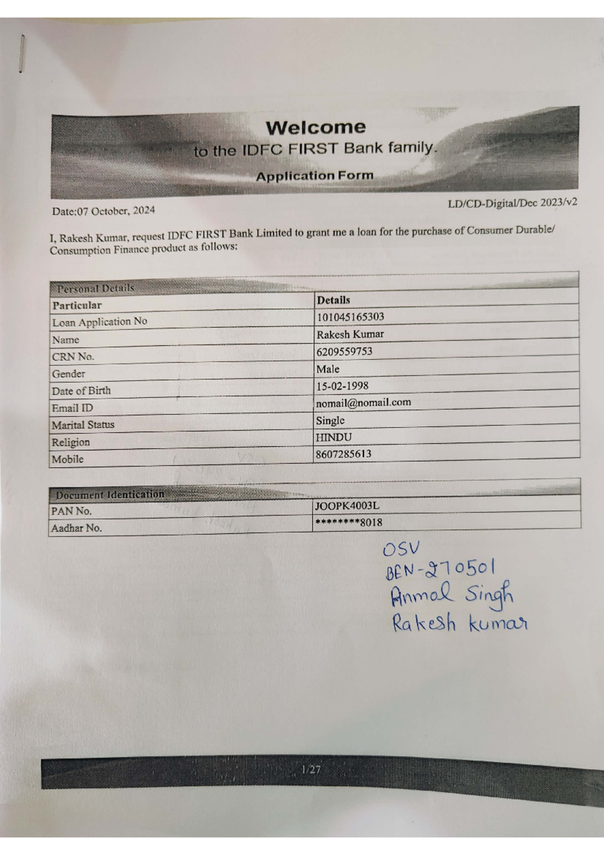 Application form - Gud - Welcome to the IDFC FIRST Bank family ...