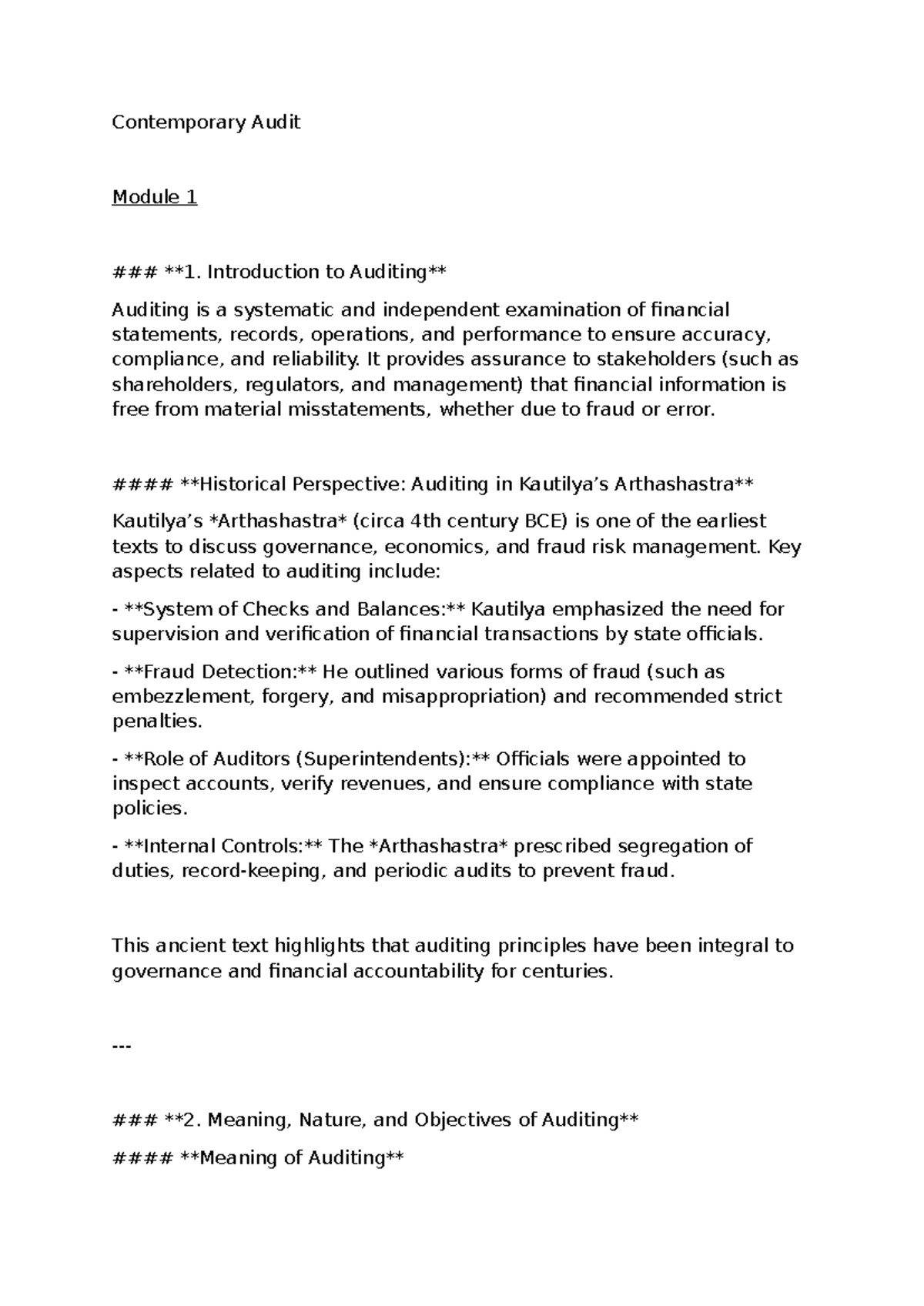 Contemporary Audit Summary for B.Com - Final Exam Notes - Studocu