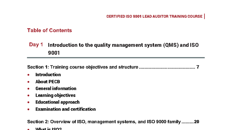 2022 PECB CERTIFIED ISO 9001 LEAD AUDITOR TRAINING COURSE Overview ...