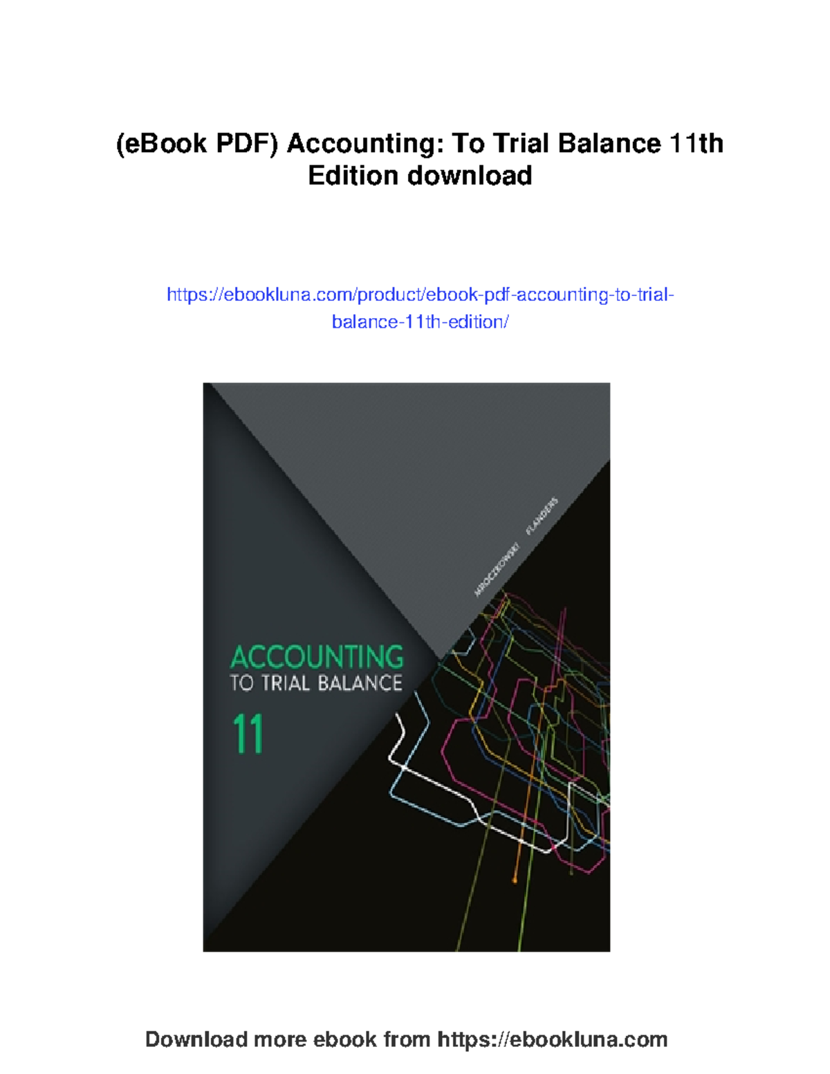 Accounting: To trial balance 11th edition - comprehensive study guide ...
