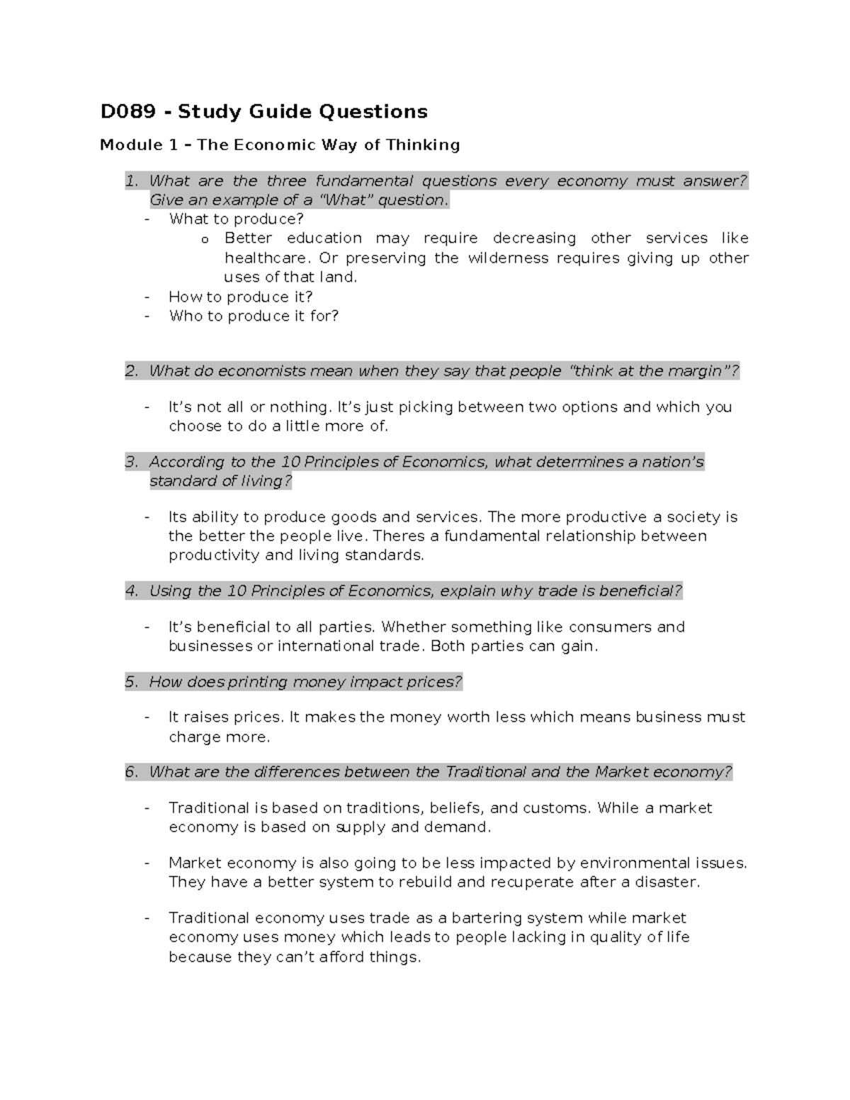 D089 - AP Macroeconomics Midterm Study Guide Questions and Key Concepts ...