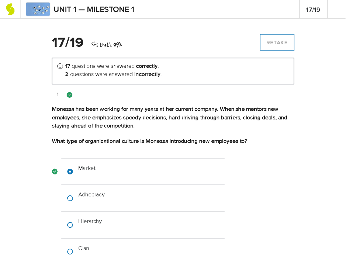 Organizational Behavior - UNIT 1 MILESTONE 1 Study Guide - Studocu