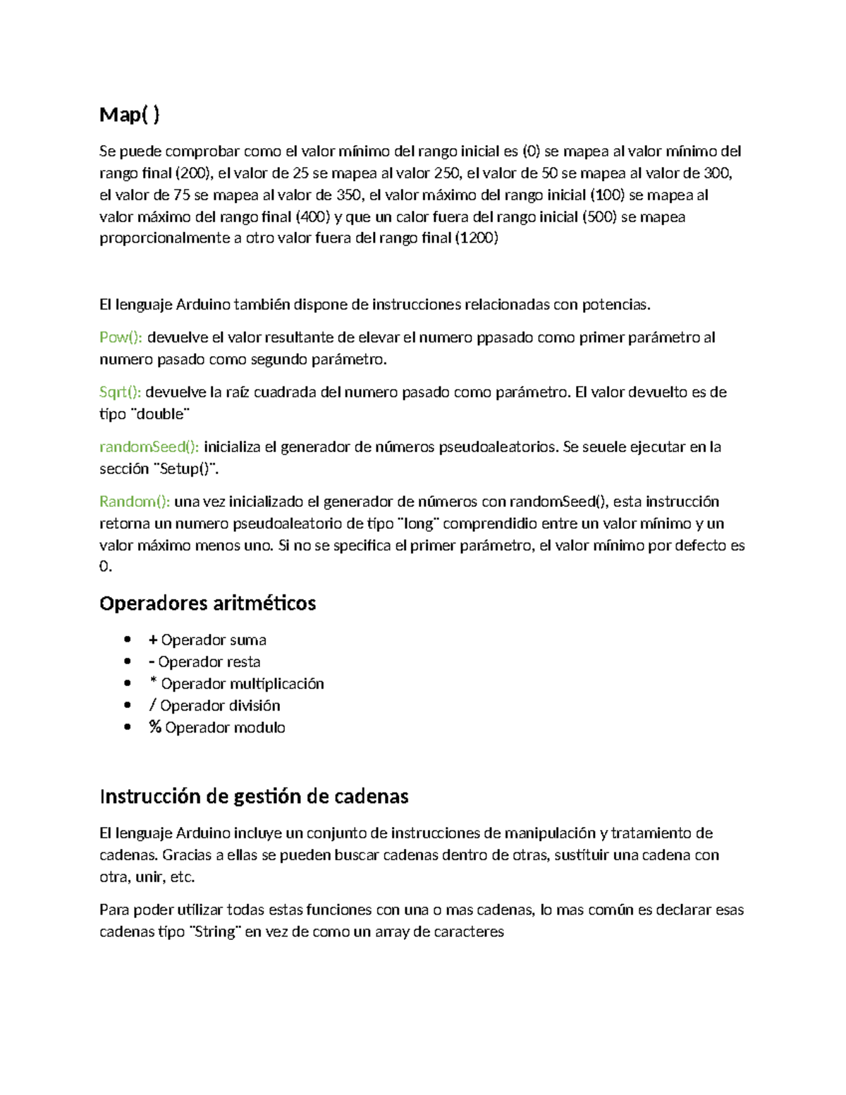 Resumen Capítulo 4: Mapeo y Manipulación de Cadenas en Arduino - Studocu