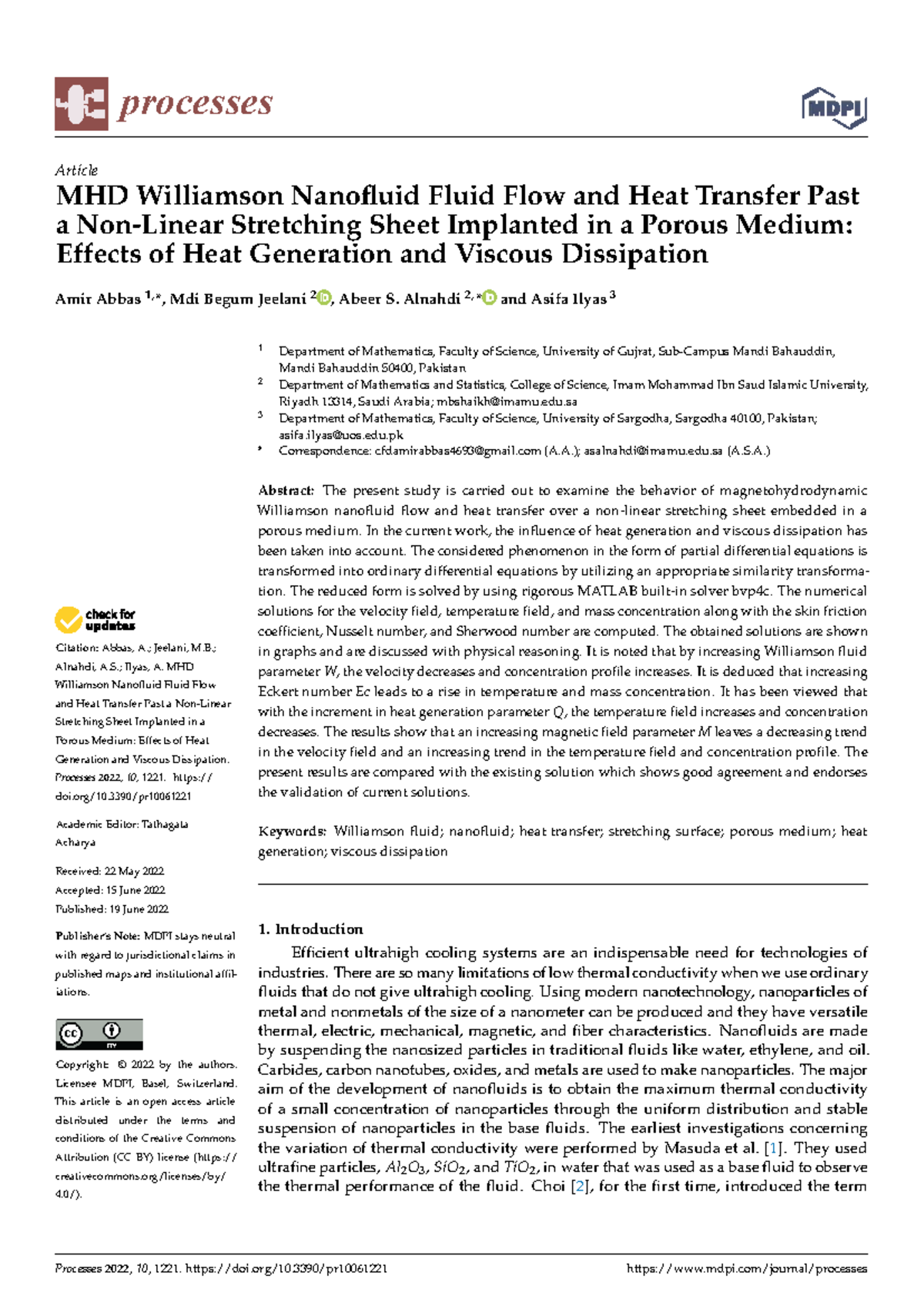 MHD Williamson Nanofluid Flow & Heat Transfer in Porous Medium - Studocu