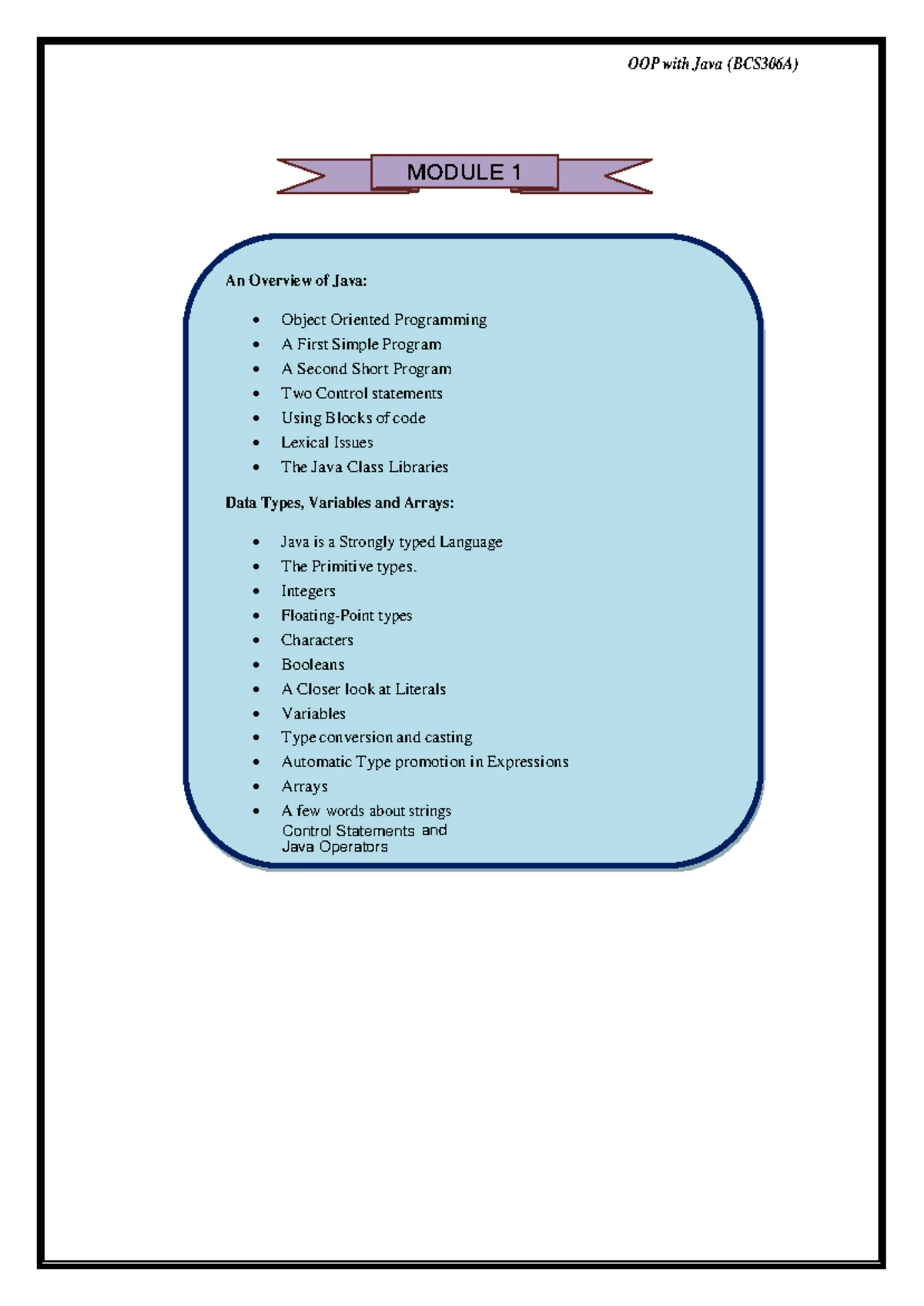 Java Programming Concepts: Lexical Issues and OOP Principles (CS101 ...