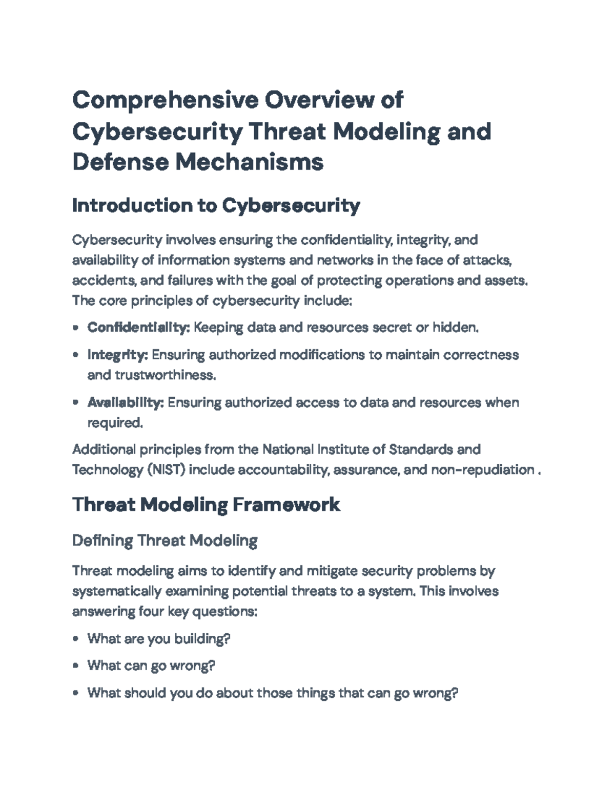 Comprehensive Cybersecurity Threat Modeling and Defense Strategies ...