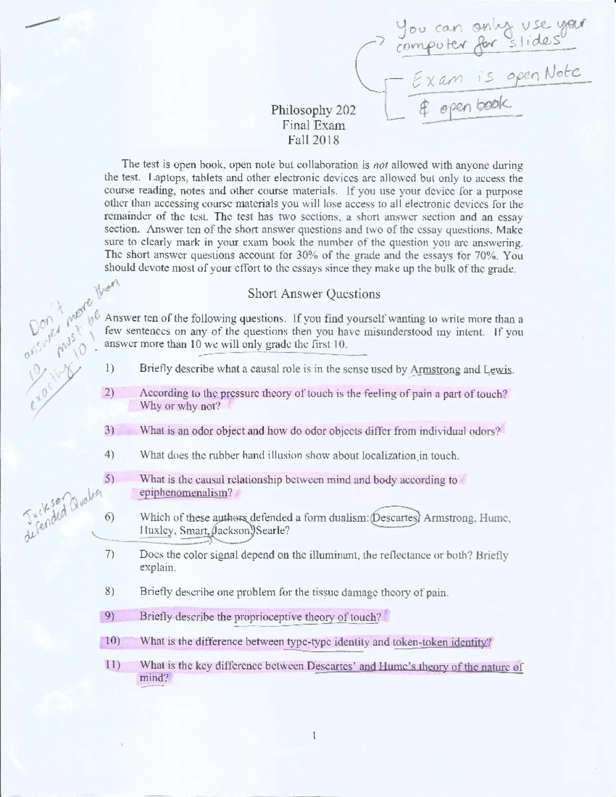 PHIL 202 Mid-Term Exam Cheat Sheet: Epiphenomenalism Explained - Studocu