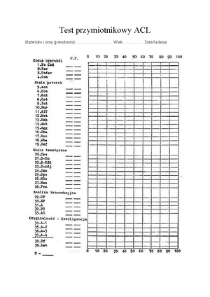 Test Przymiotnikowy ACL - Opis Skal - TEST PRZYMIOTNIKOWY ACL H. G ...