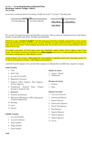 Journalizing Transactions and Trial Balance Overview ACCT102 - Studocu