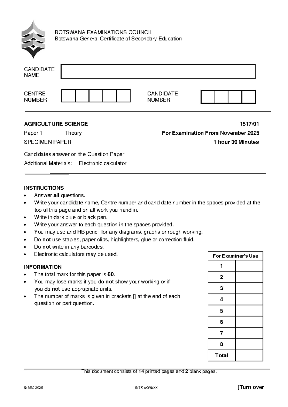 BGCSE 1234 English Language Specimen Paper 2025 Insert - Studocu
