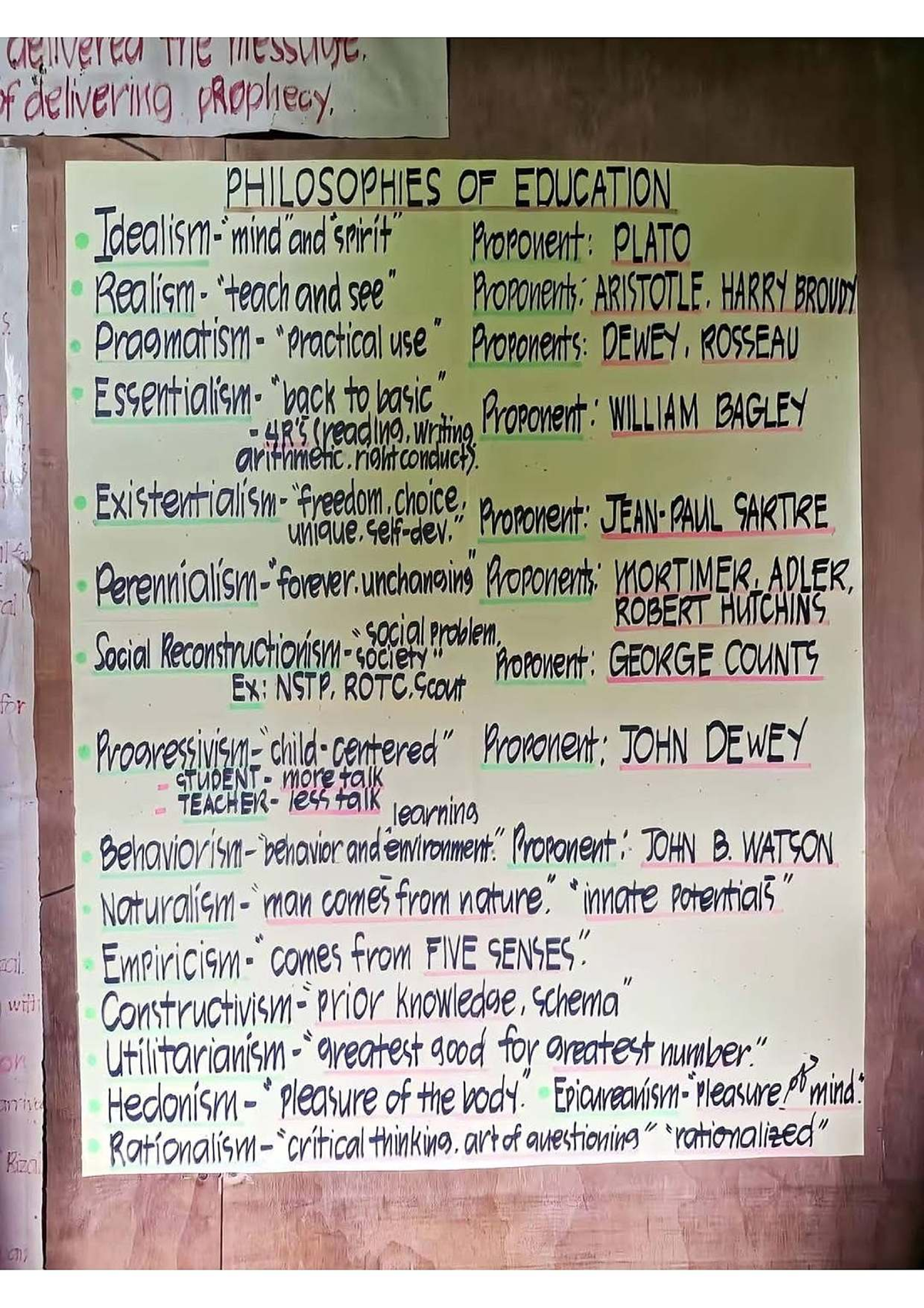 PHIL 101: Philosophies of Education - Key Proponents and Theories - Studocu
