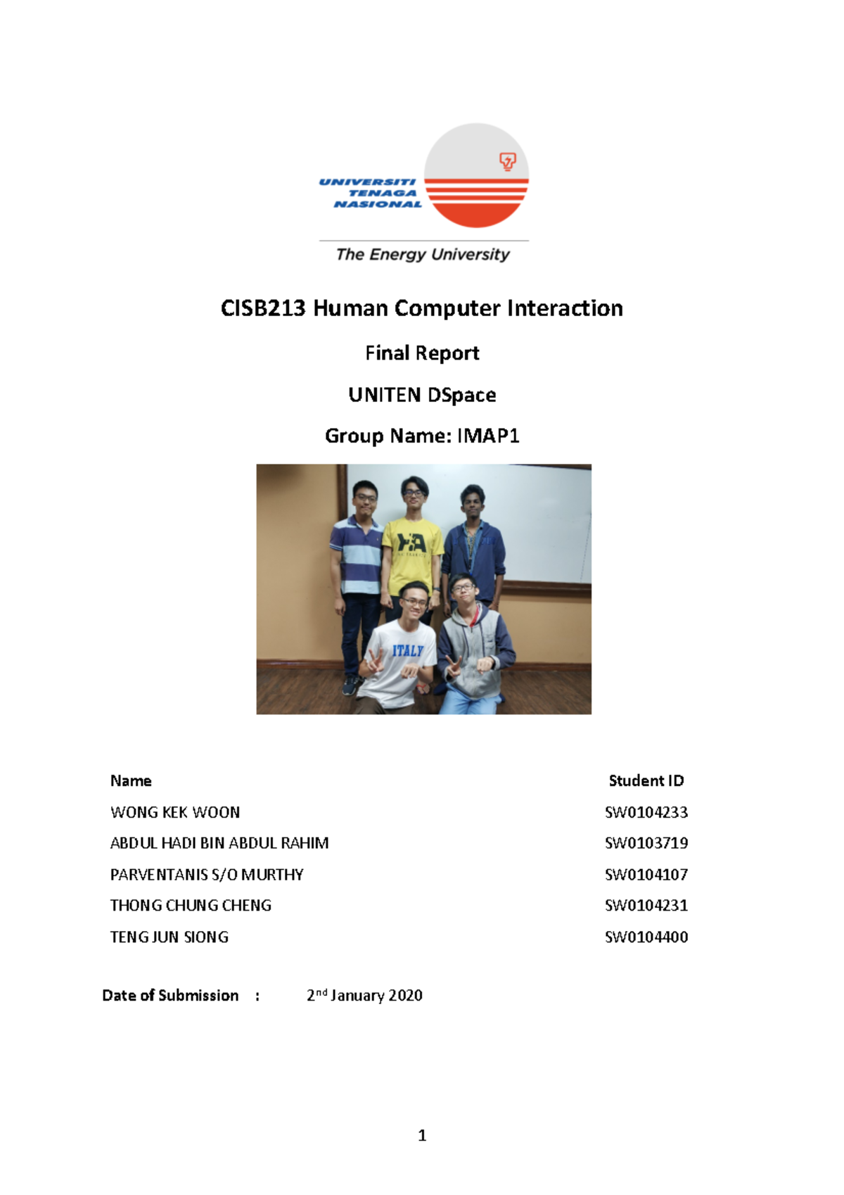 Sample Report - CISB213 Human Computer Interaction Final Report UNITEN ...